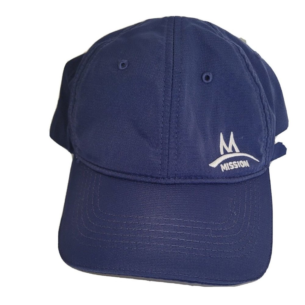 MISSION EnduraCool Moisture Wicking Hat Men's Lightweight Navy Blue Cap EUC NWT